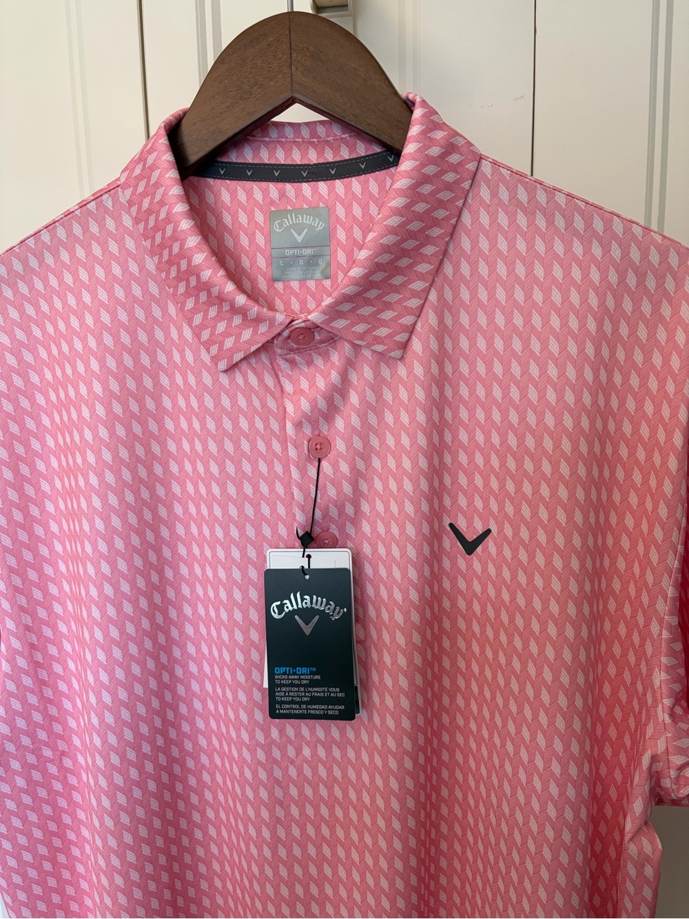 Callaway Pink Geometric Print Golf Polo